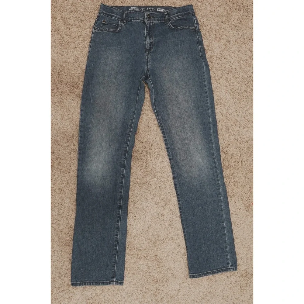 Children's Place Girls Jeans‎ 16 Blue Straight Leg Stretch Adjustable Waist